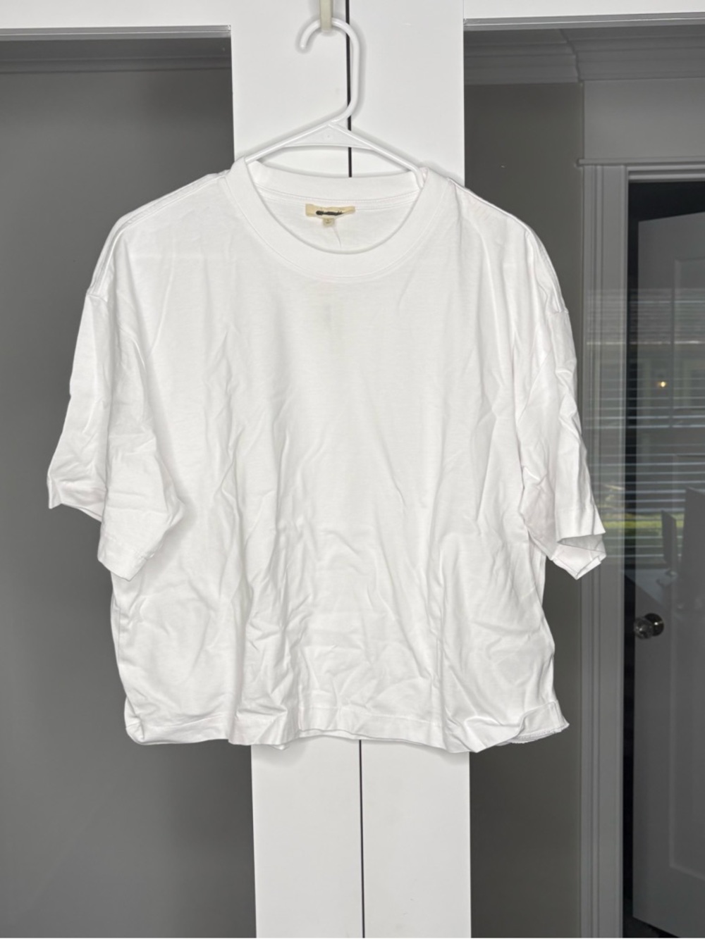 NWT Madewell The Boxy Crop Tee Short Sleeve Allday Jersey White - Picture 2 of 7
